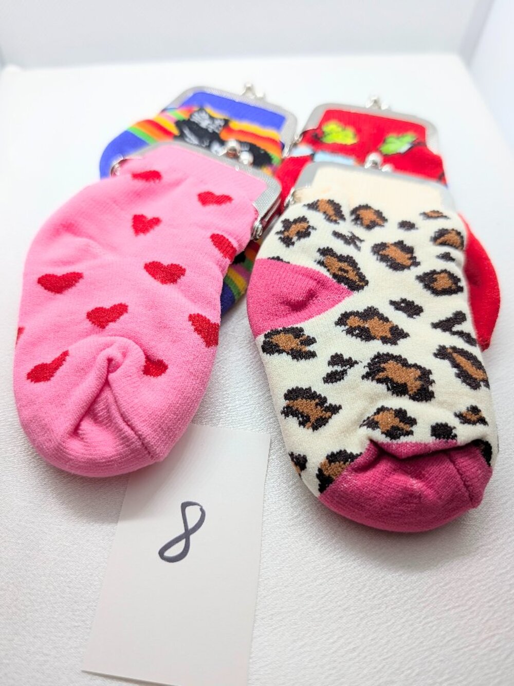 Host Pick!!  NEW Girls Kiss Lock Sock Coin Purses - Picture 2 of 3